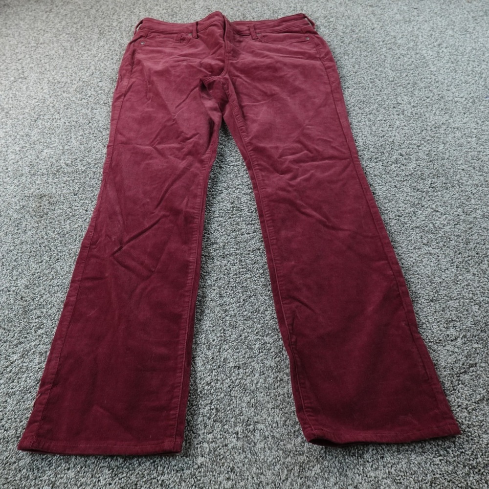NYDJ Pants Womens 14 Red Corduroy Marilyn Straight‎ Lift Tuck Technology Stretch
